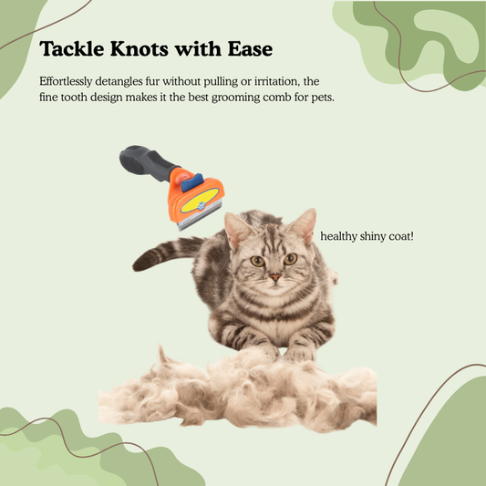 Dog and Cat Pet Grooming Comb – Best Deshedding Comb for Cats & Dogs | Stainless Steel Cat Comb for Knots & Shedding Control