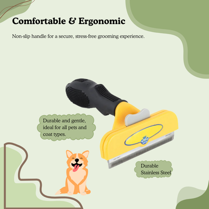 Dog and Cat Pet Grooming Comb – Best Deshedding Comb for Cats & Dogs | Stainless Steel Cat Comb for Knots & Shedding Control